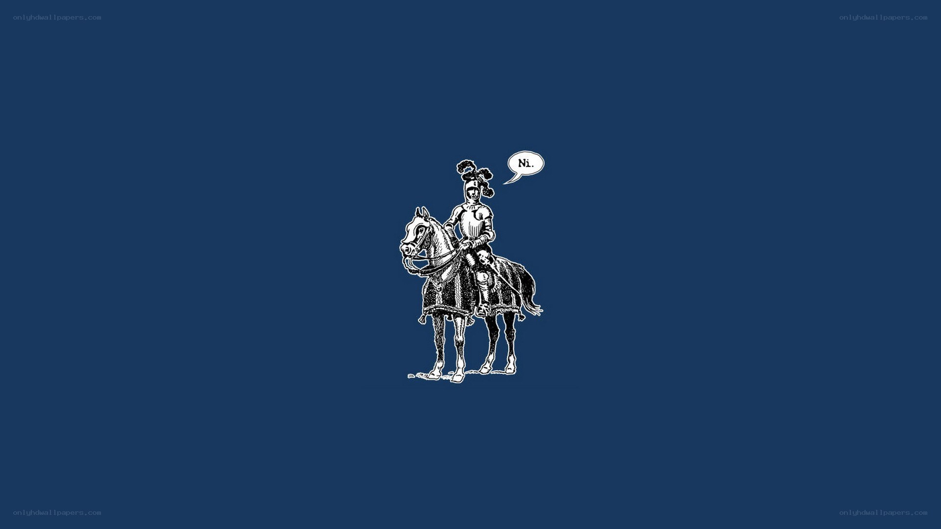 knight on horse with speech bubble