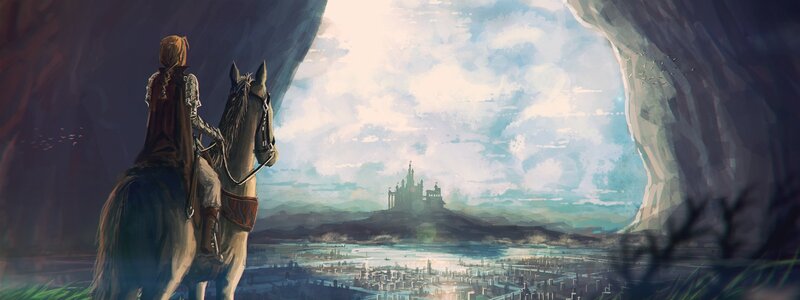 Knight on Horseback — Blue, Serene