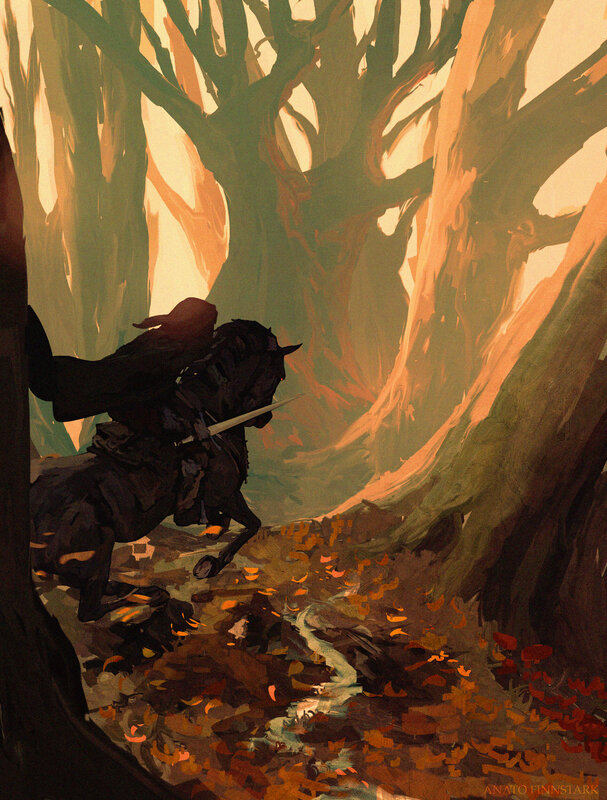 Knight on Horseback — Brown, Dramatic, Autumn