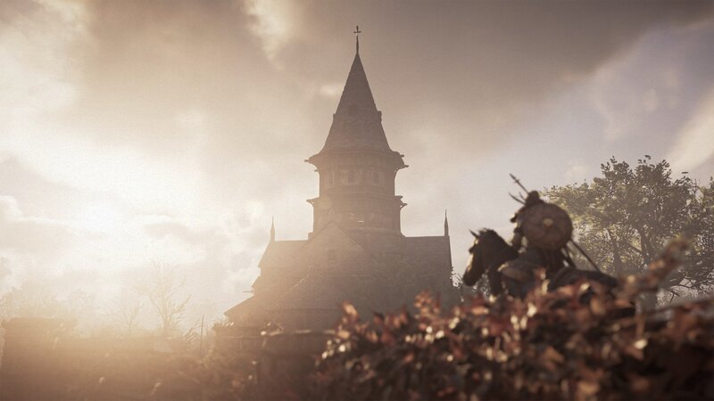 Knight on Horseback — Brown, Dramatic, Sunset, 3d Render