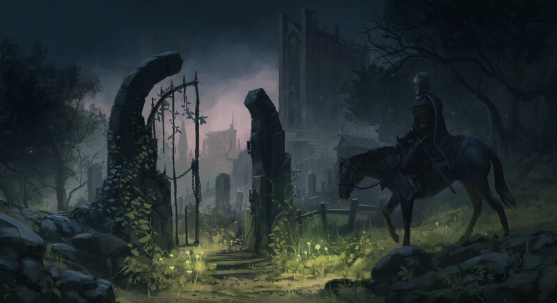 Knight on Horseback — Dark Green, Dramatic