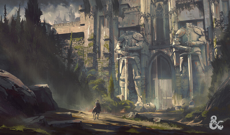 Knight on Horseback — Gray, Dramatic, Afternoon