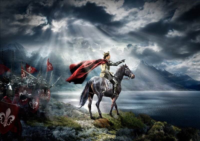 Knight on Horseback — Gray, Dramatic, Digital Art