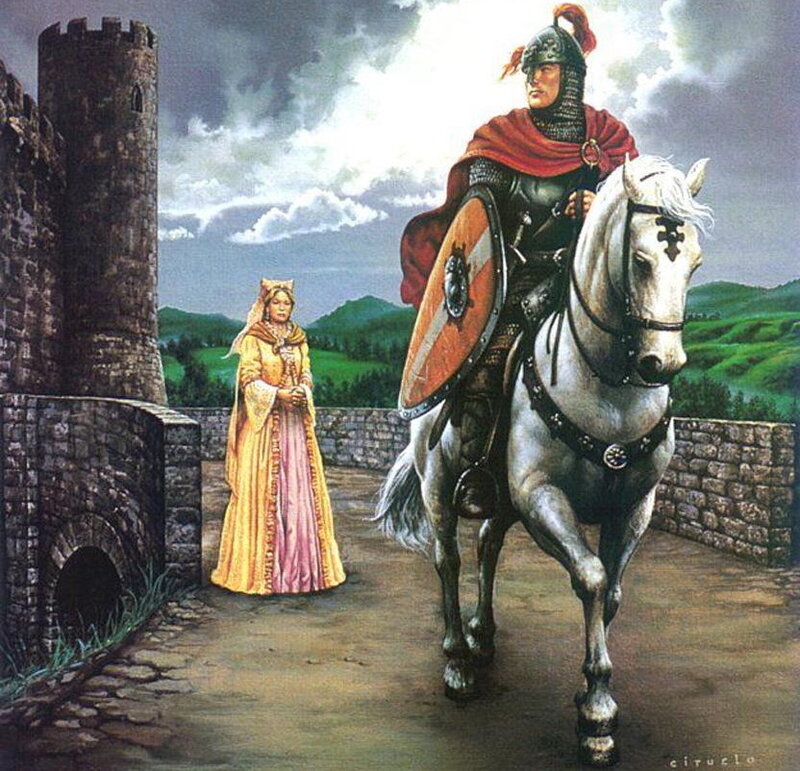 Knight on Horseback — Gray