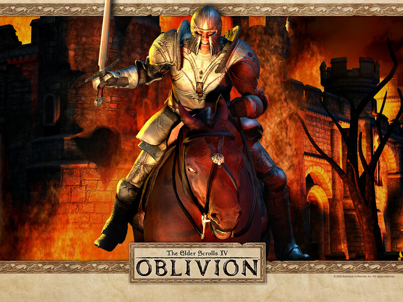 Knight on horseback in Oblivion