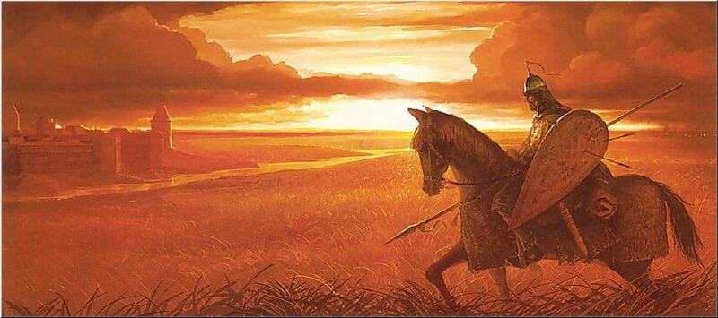 Knight on Horseback — Orange