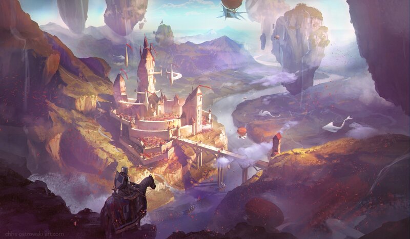 Knight on Horseback — Purple, Dramatic, Afternoon