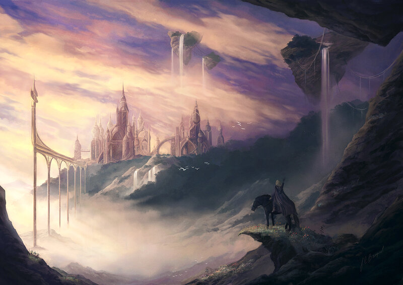 Knight on Horseback — Purple, Dramatic