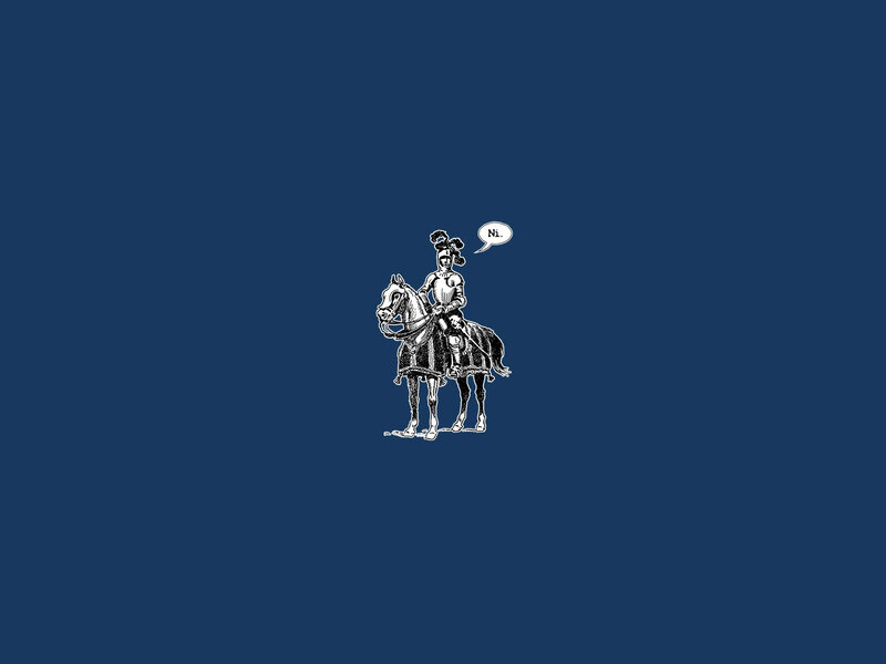 Knight on horseback with speech bubble