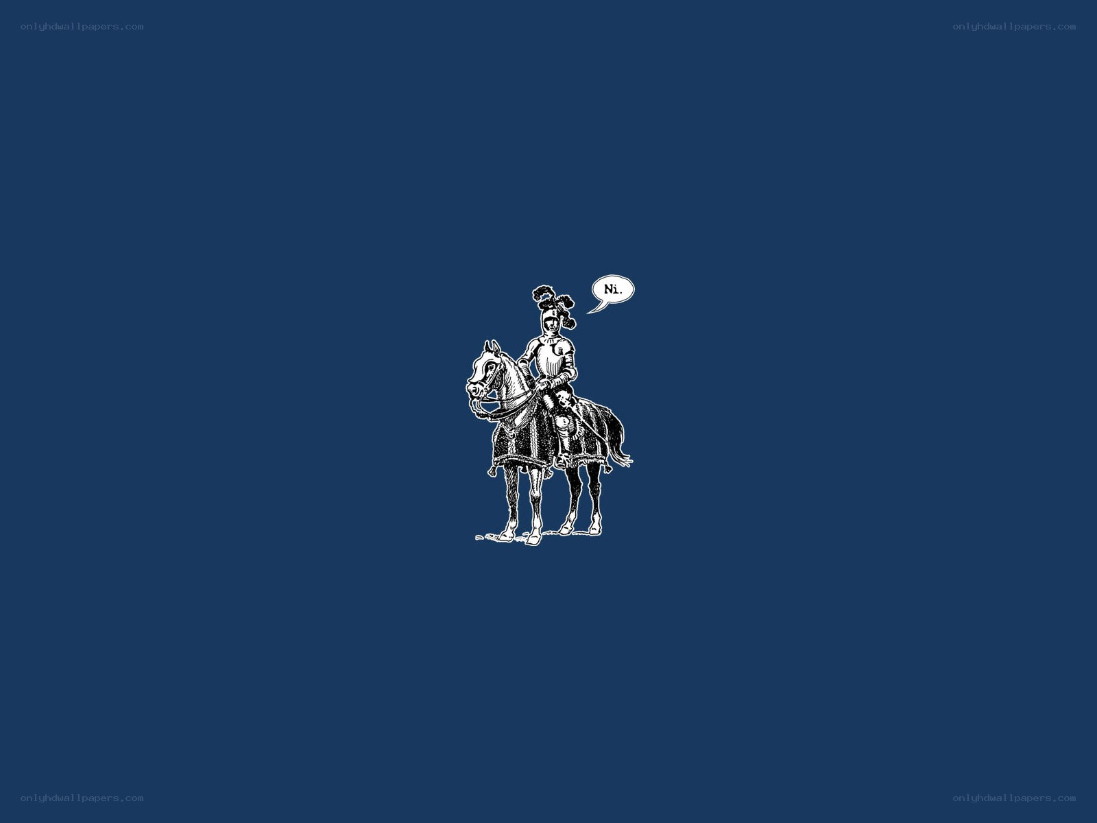 Knight on horseback with speech bubble