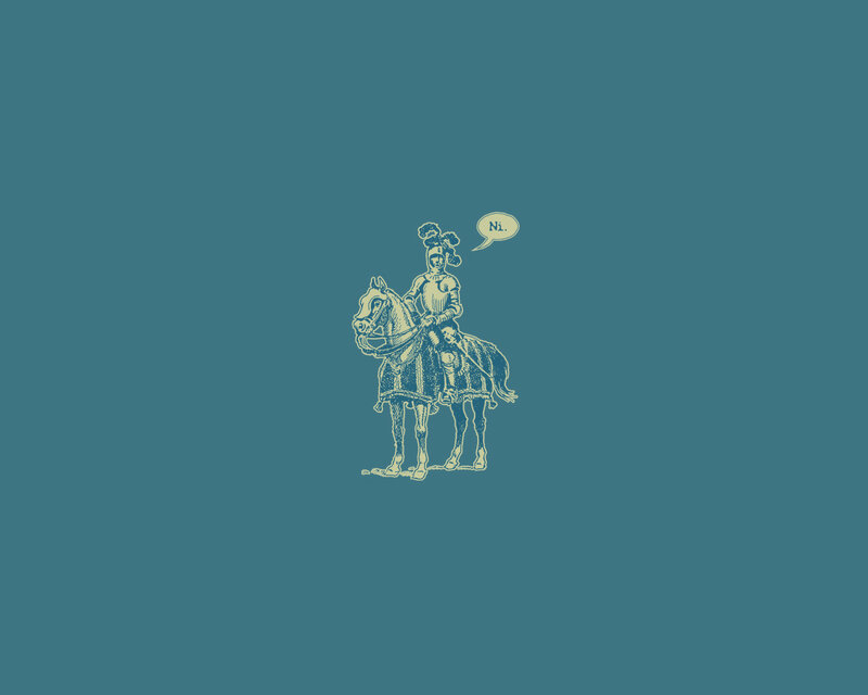 knight on horseback with speech bubble