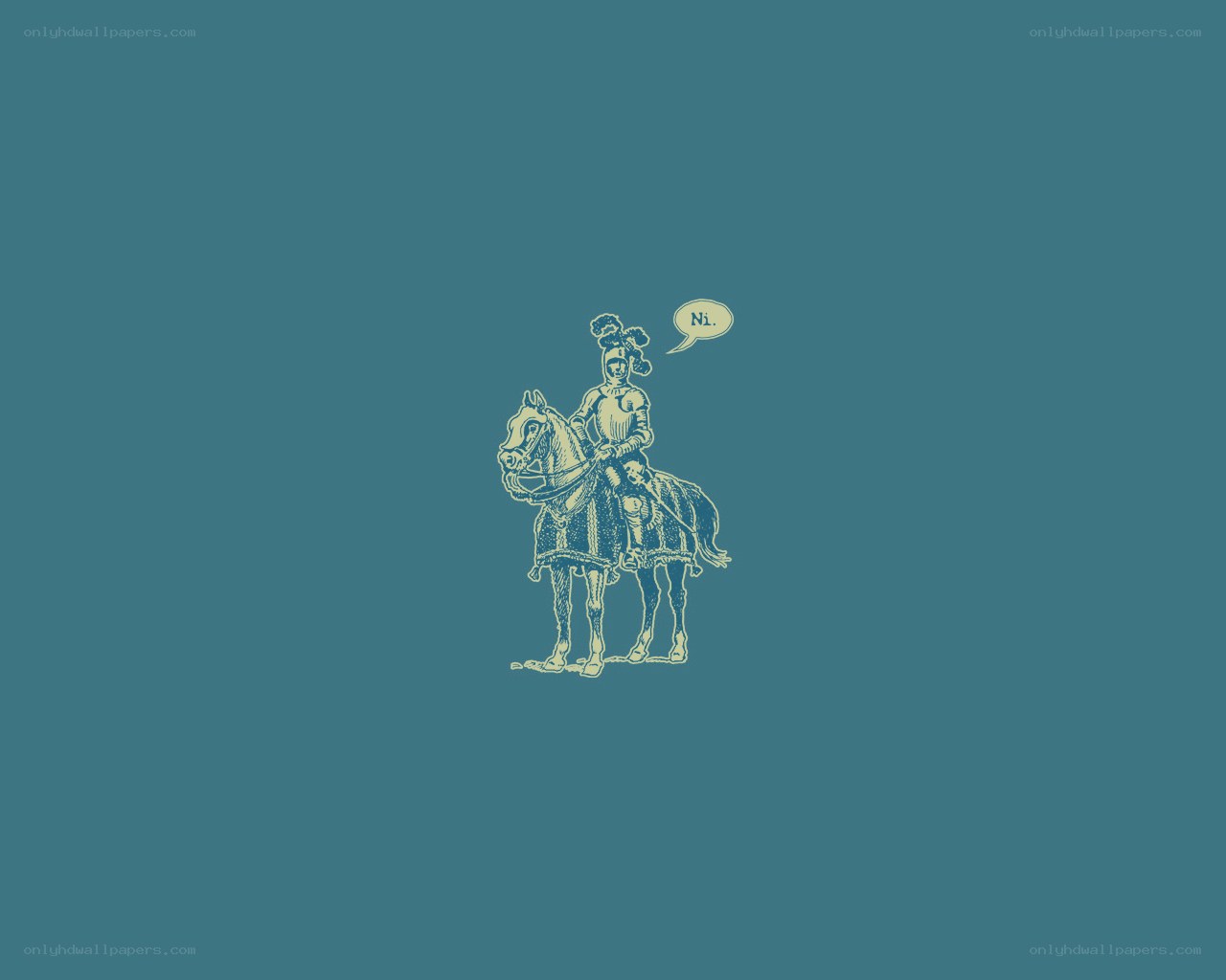 knight on horseback with speech bubble