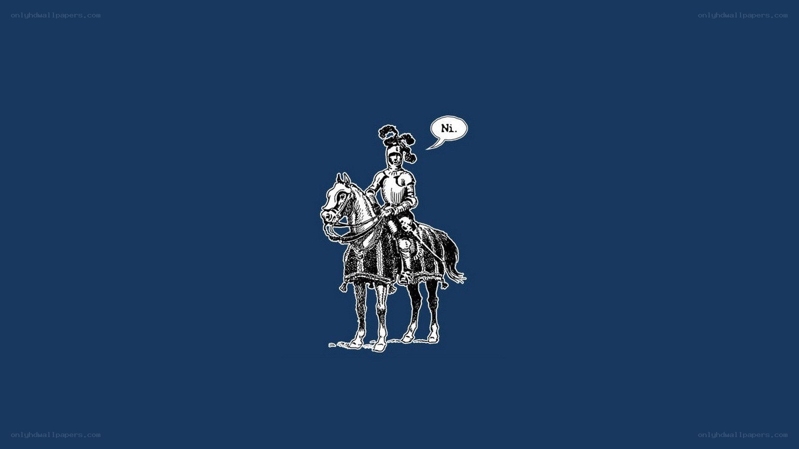 knight on horseback with speech bubble
