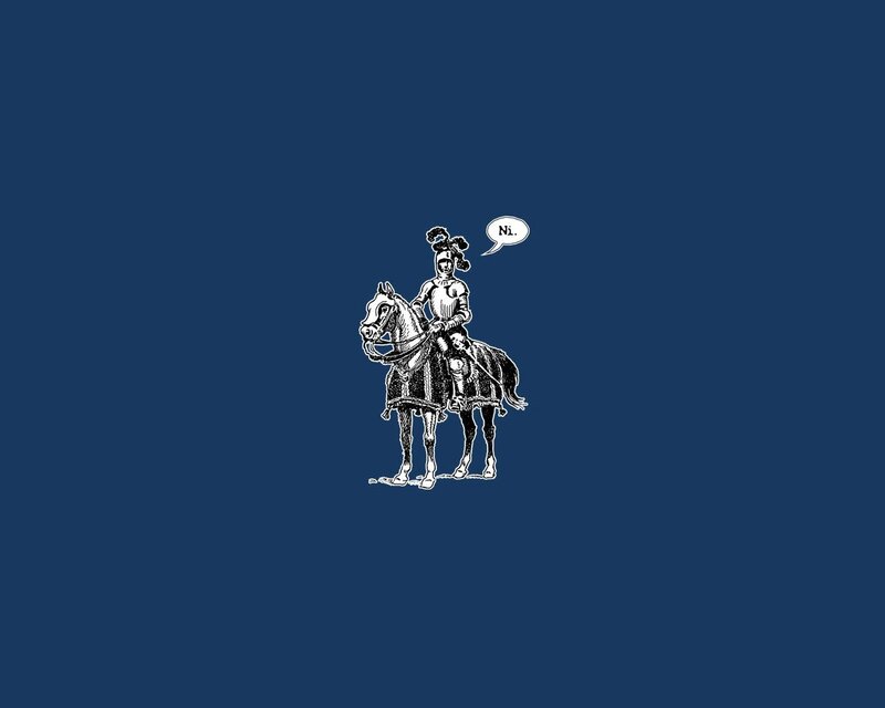 Knight on horseback with speech bubble