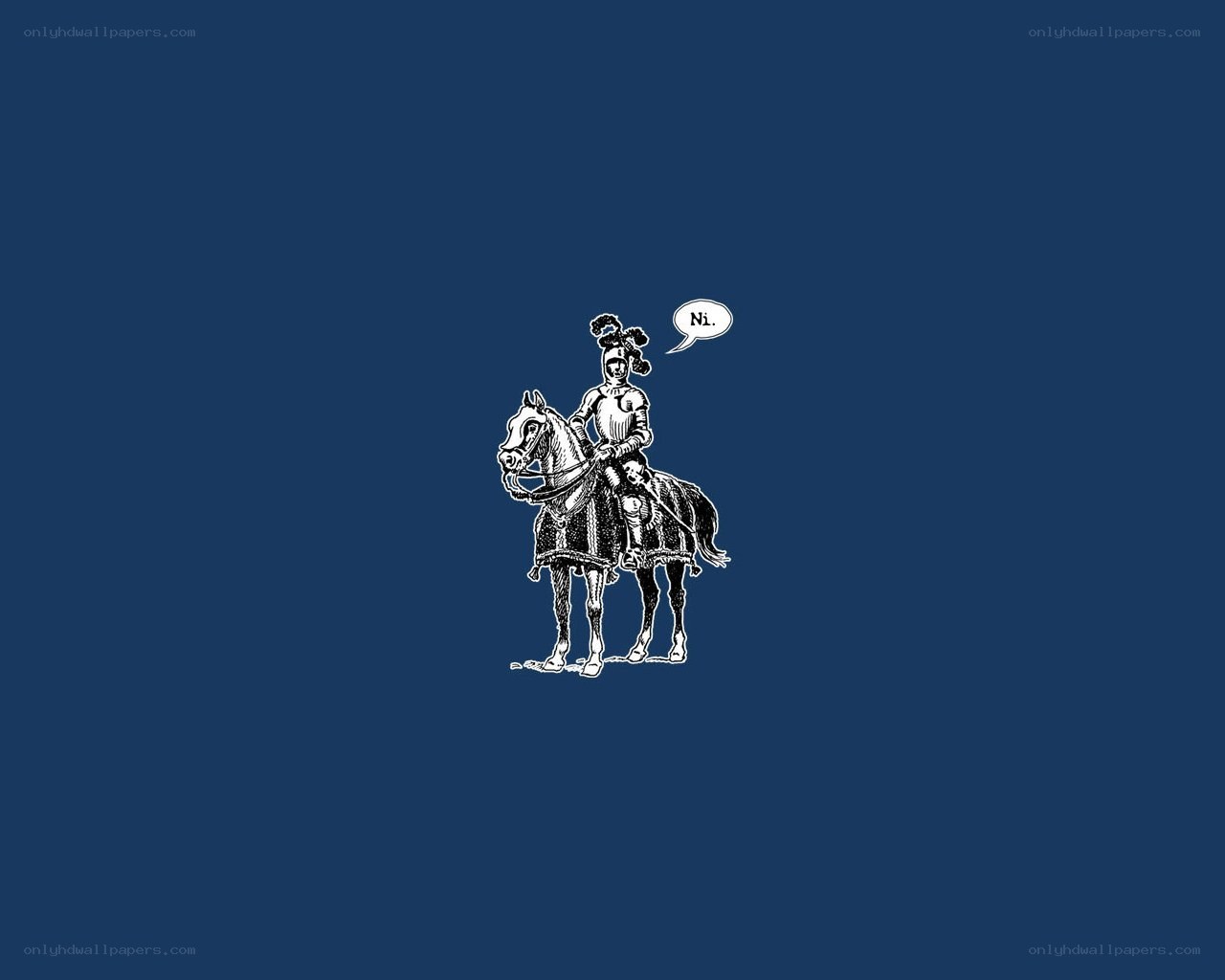 Knight on horseback with speech bubble
