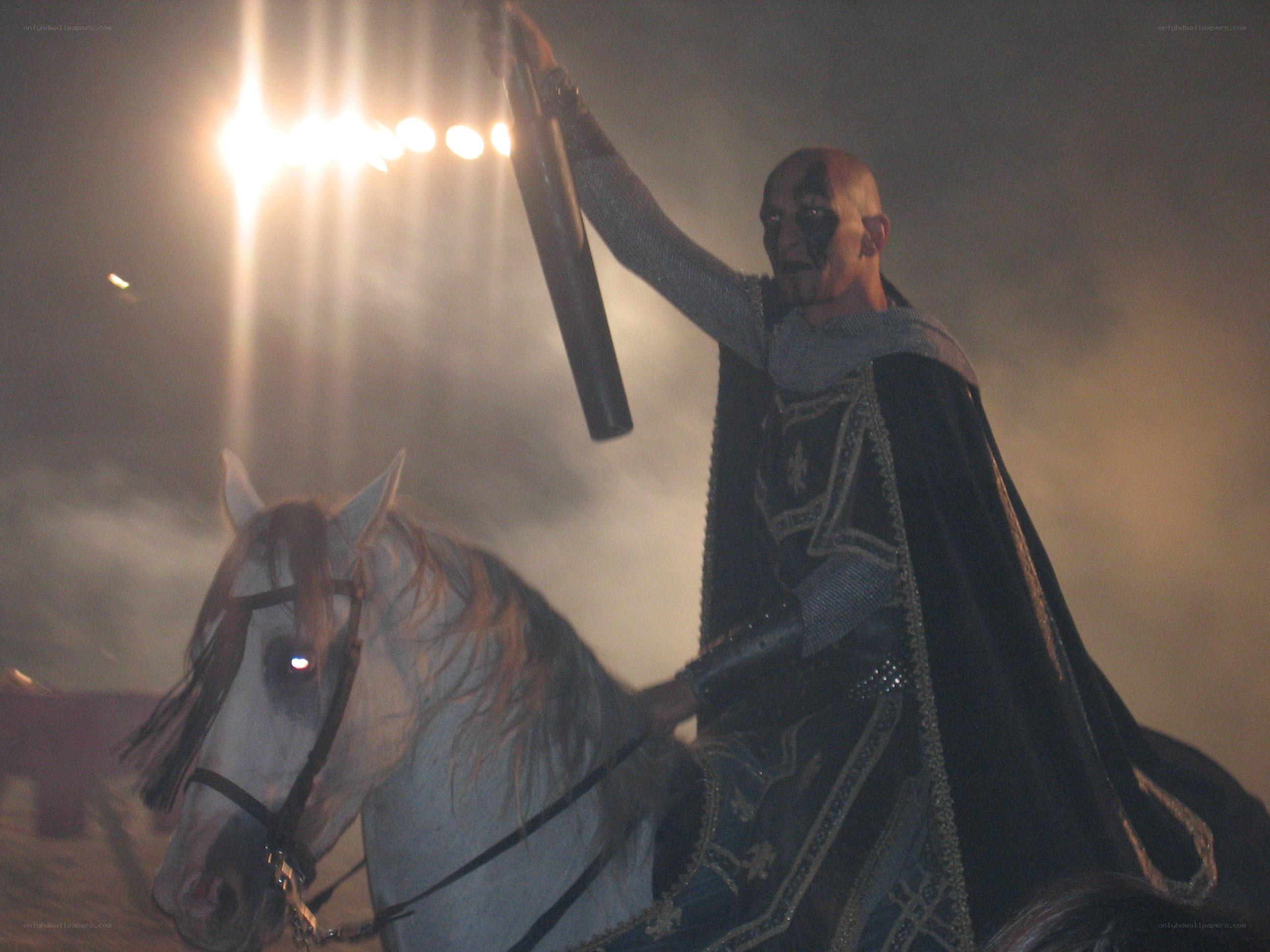 Knight on horseback with staff