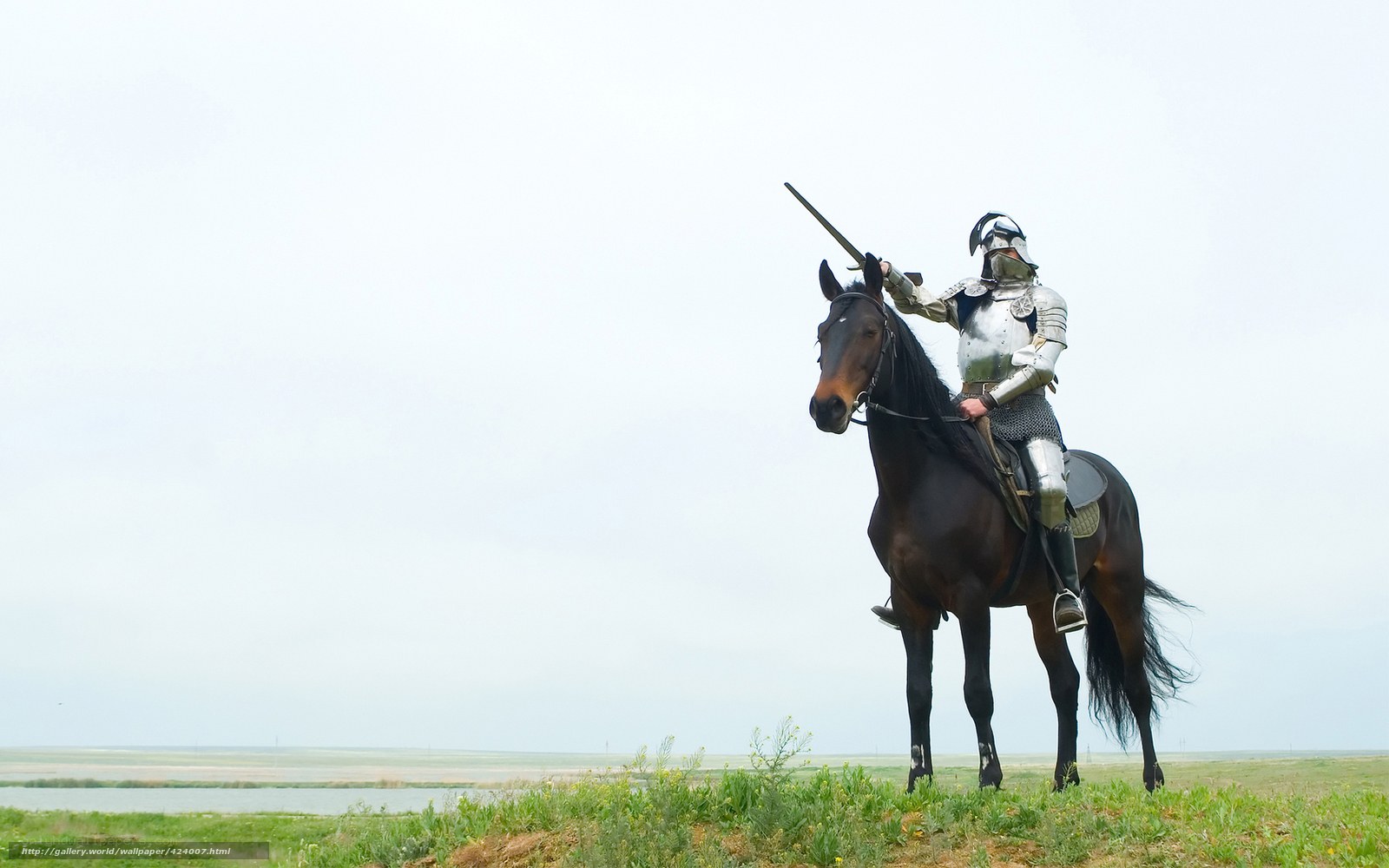 Knight on horseback with sword