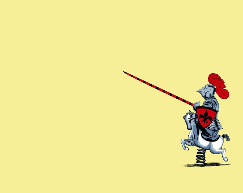 Knight on Spring Horse