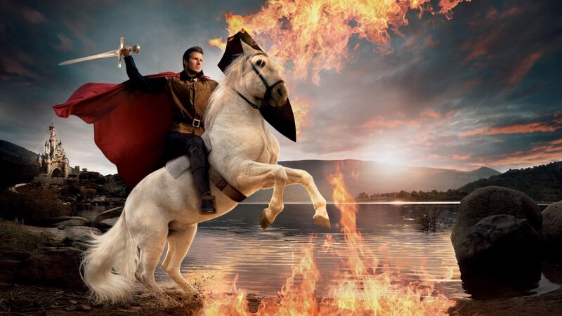 Knight on White Horse — Digital Art