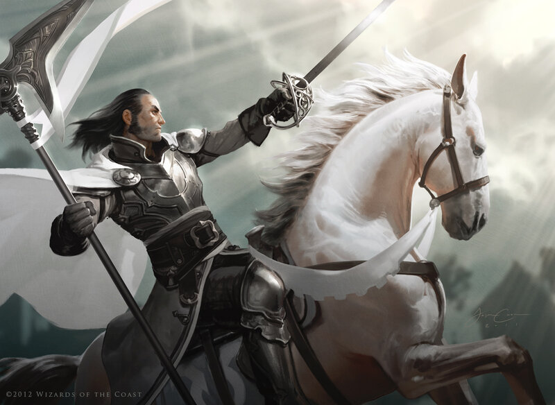 Knight on White Horse — Dramatic, Digital Art