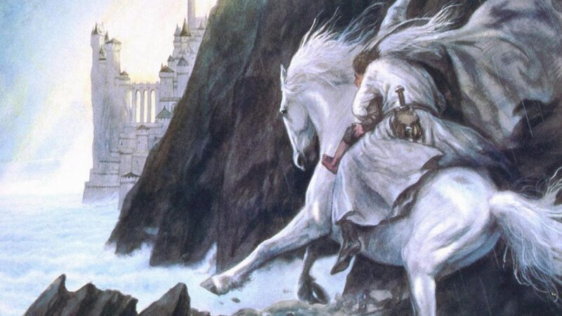 Knight on White Horse — Dramatic, Illustration