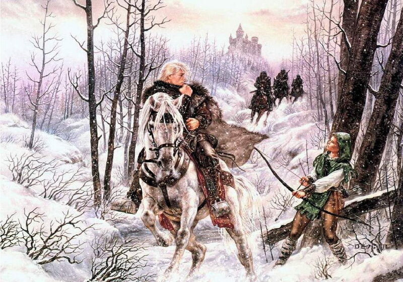 Knight on White Horse — Dramatic