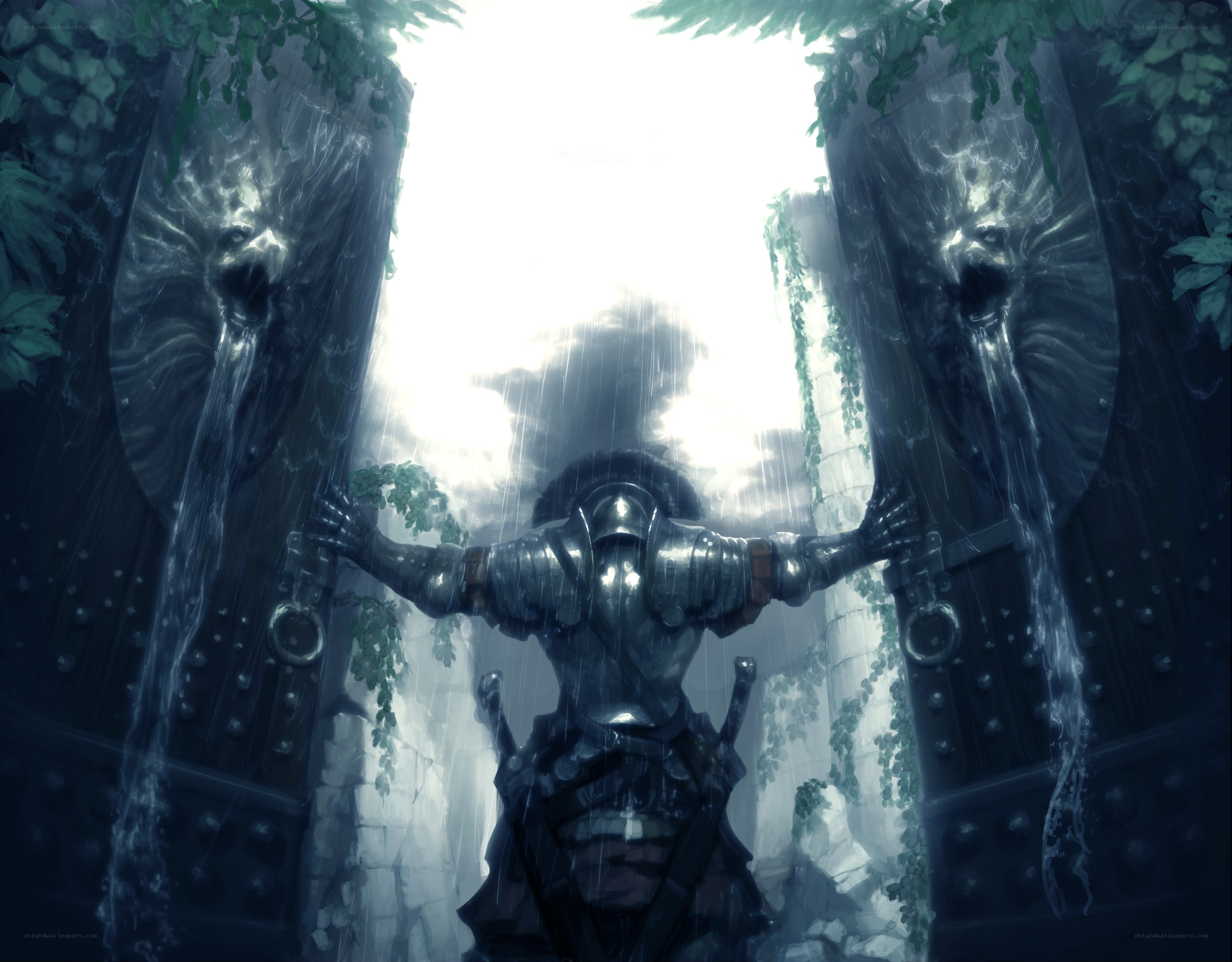 knight opening ancient gates