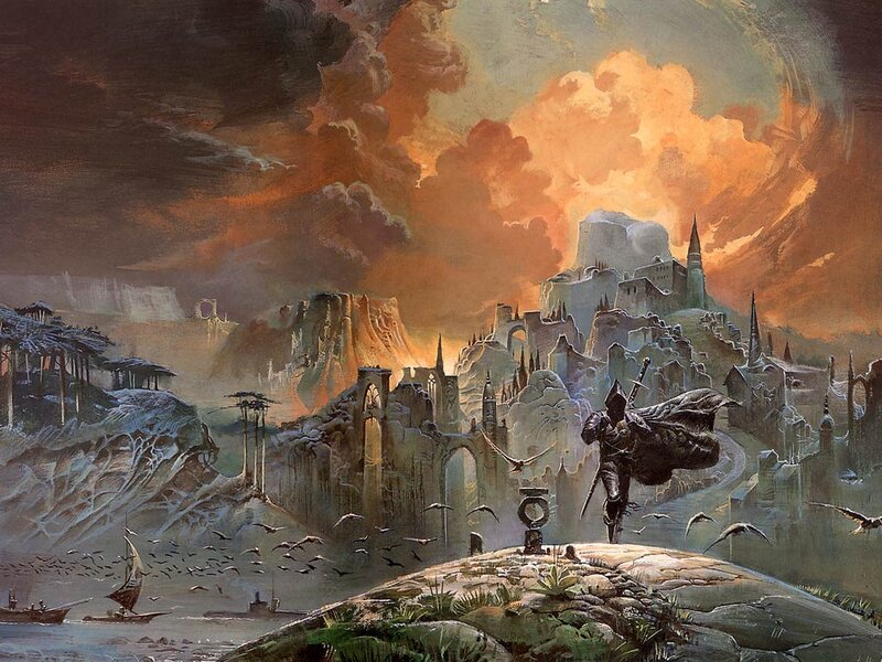 Knight Overlooking Ruined City