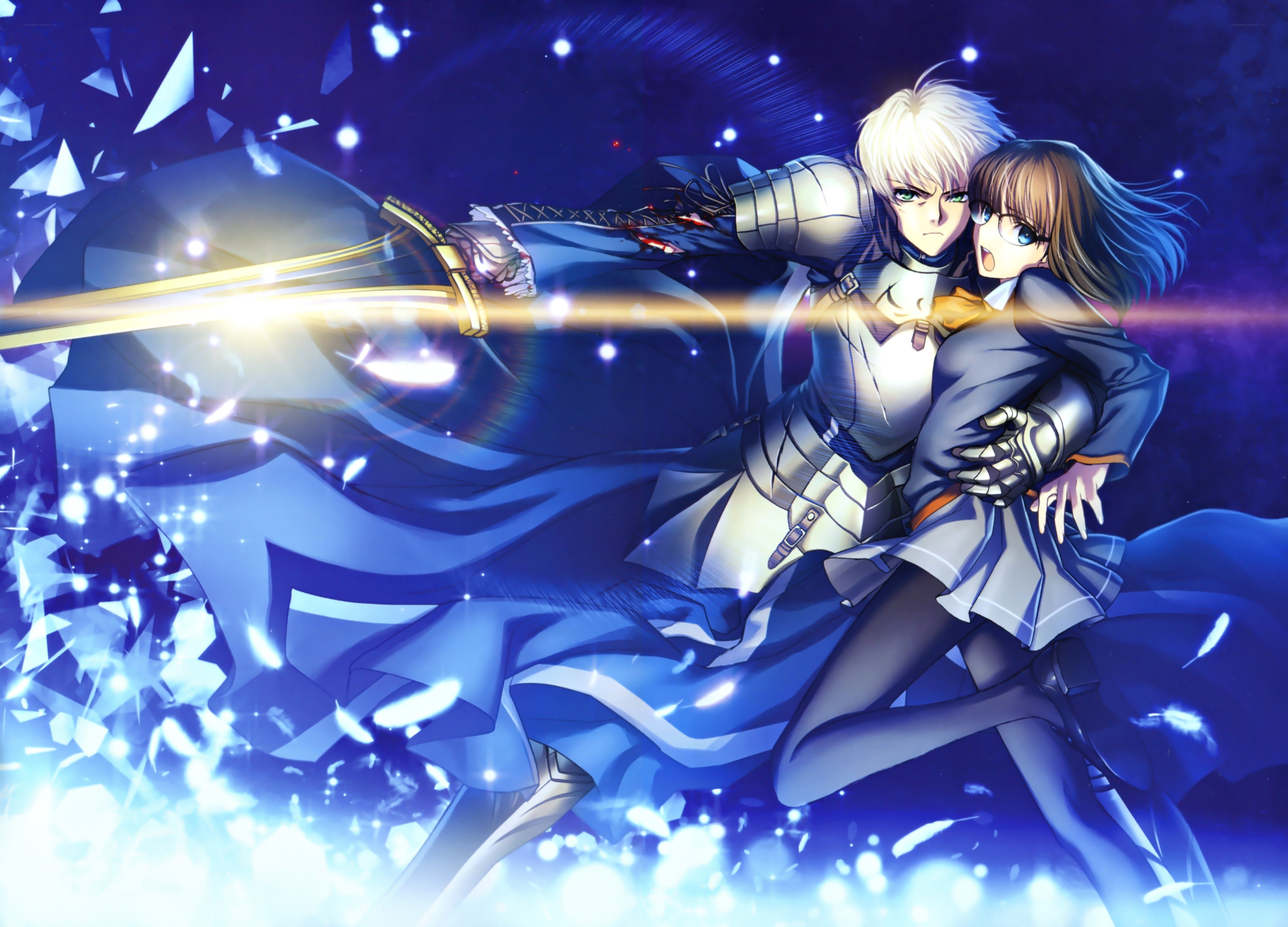 Knight protecting a girl