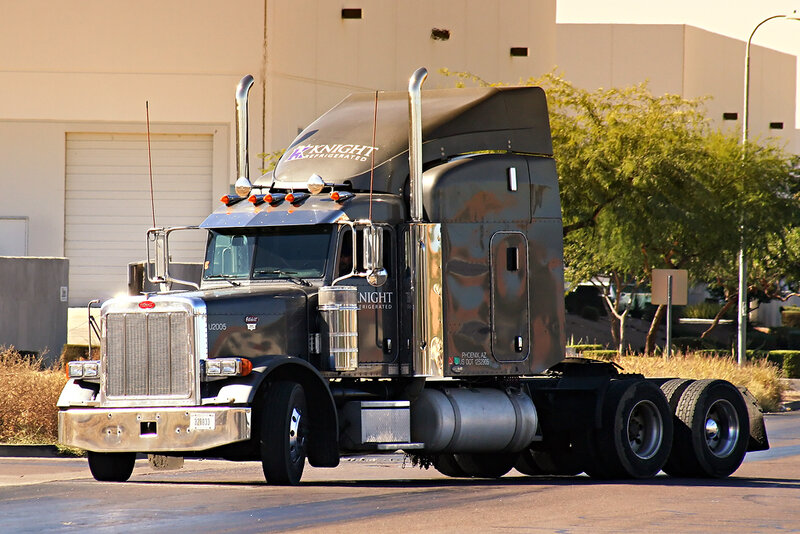 Knight Refrigerated semi-truck on road