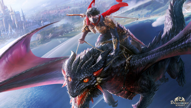 Knight Riding a Dragon — Black