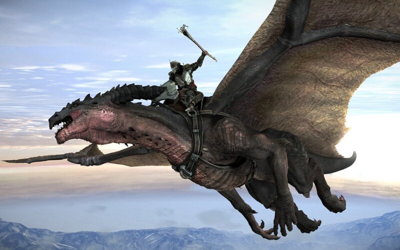 Knight Riding a Dragon — Gray, Dramatic