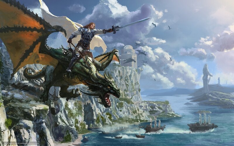Knight riding a dragon