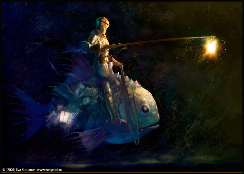 Knight riding a fish