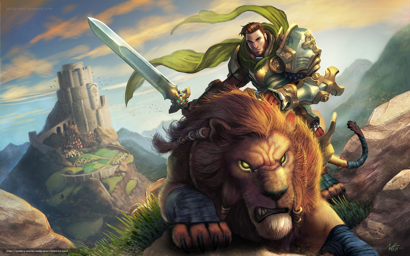 knight riding a lion