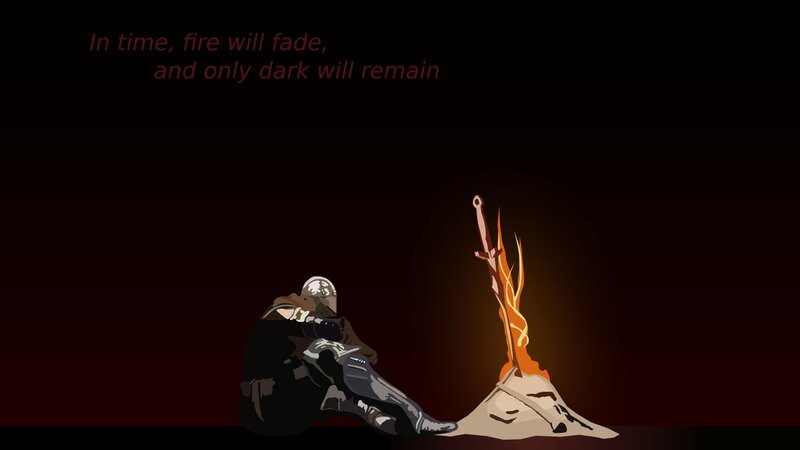 Knight Sitting by Fire — Black, Dramatic, Night, Digital Art