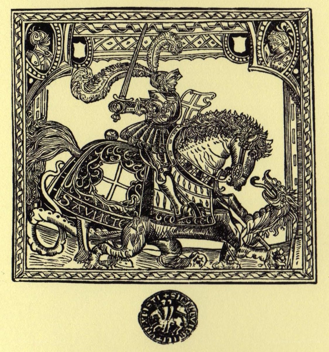 Knight slaying a dragon