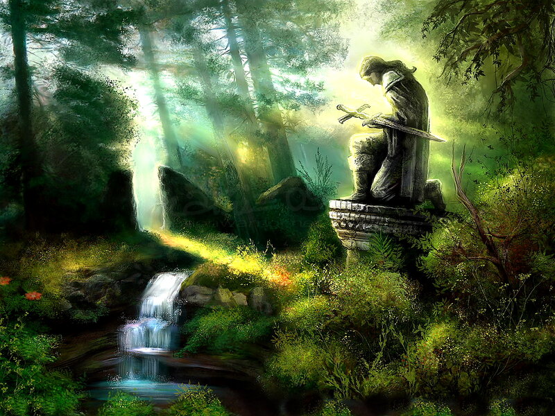 Knight Statue in Forest