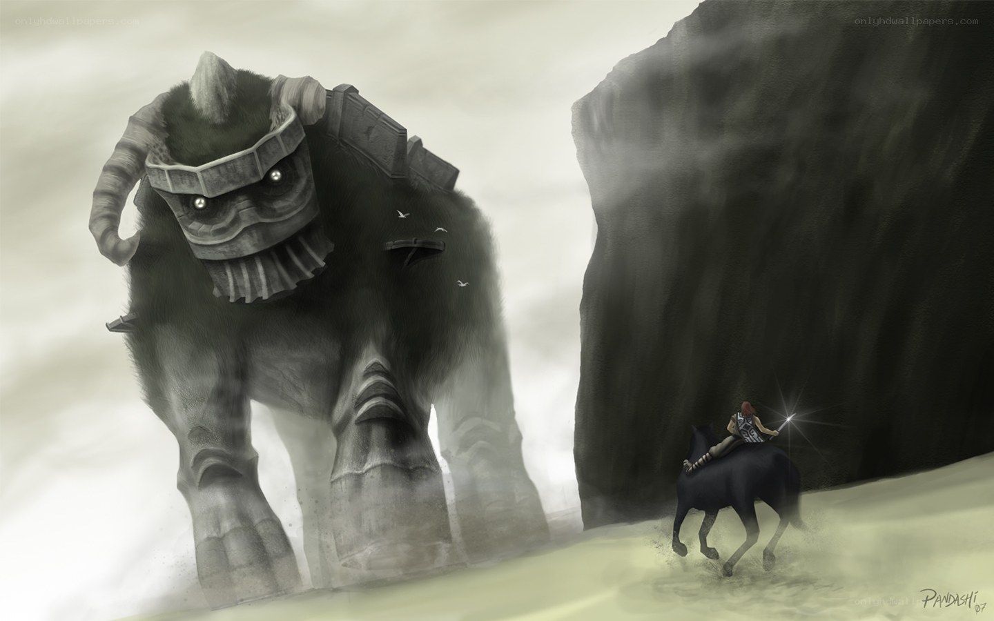 Knight vs giant beast