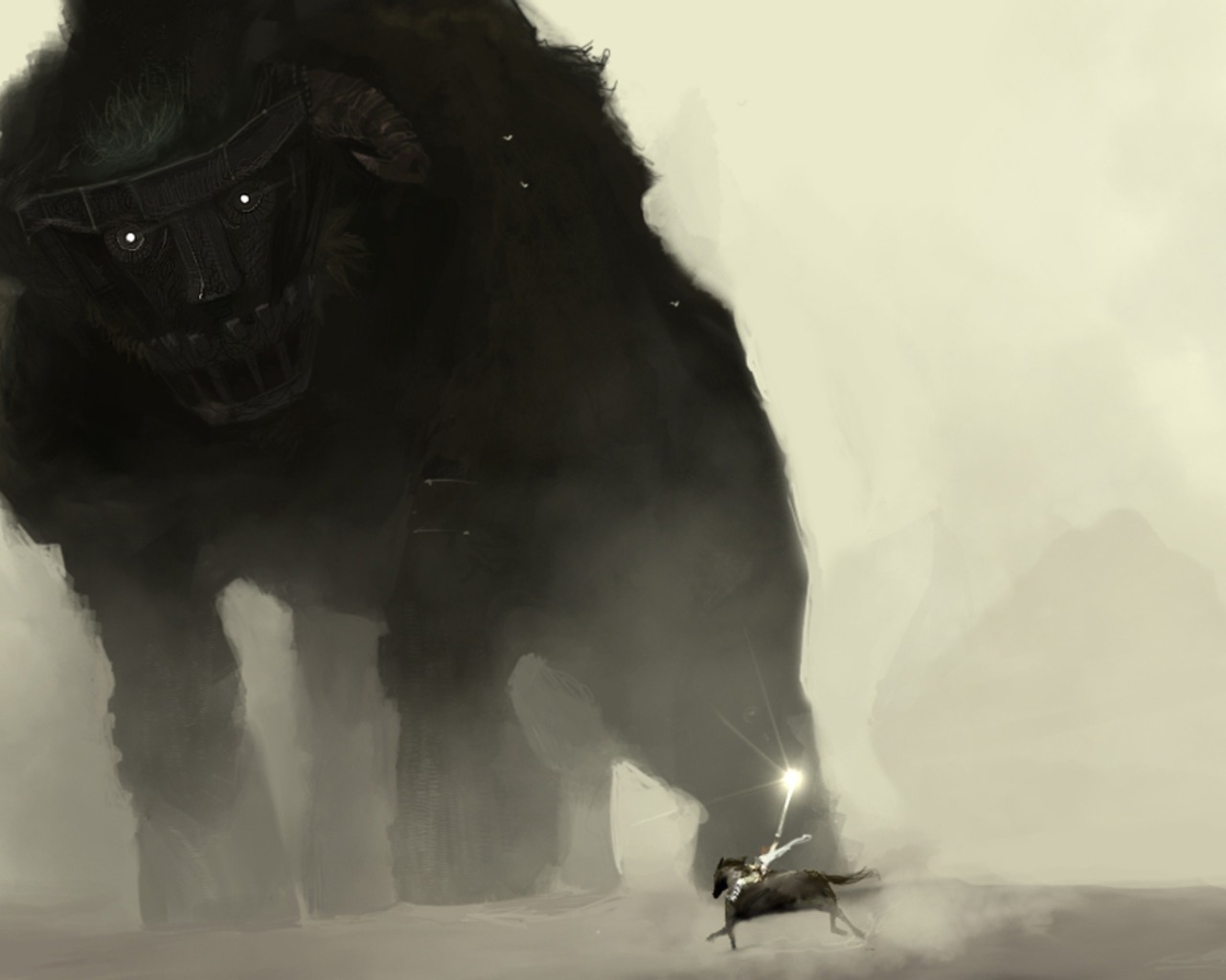 Knight vs giant beast