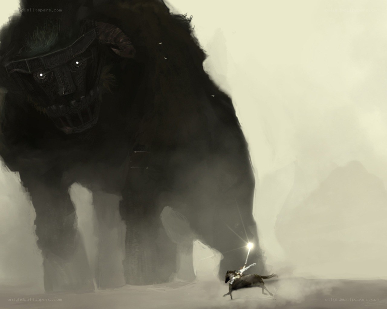 Knight vs giant beast