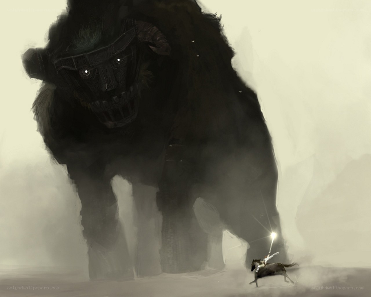 Knight vs giant beast
