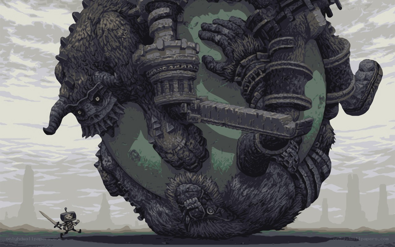 Knight vs giant monster