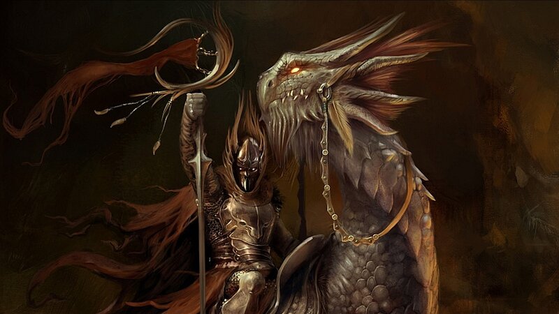 knight with a dragon
