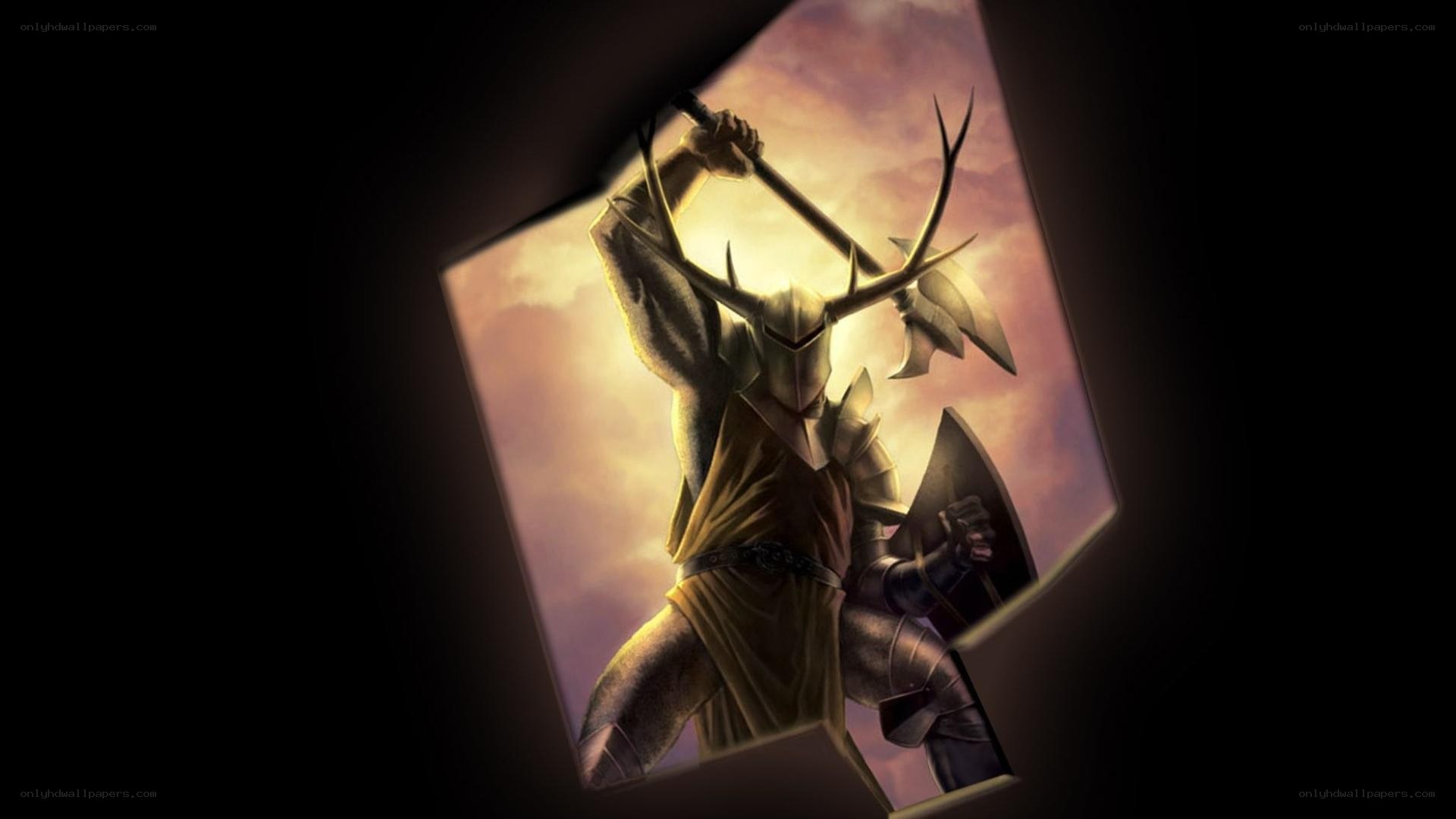 Knight with antler helmet