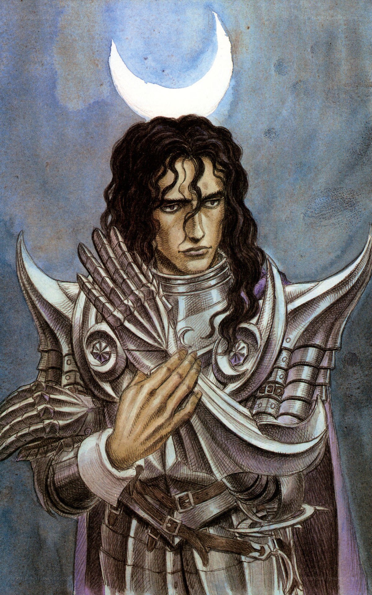 knight with crescent moon