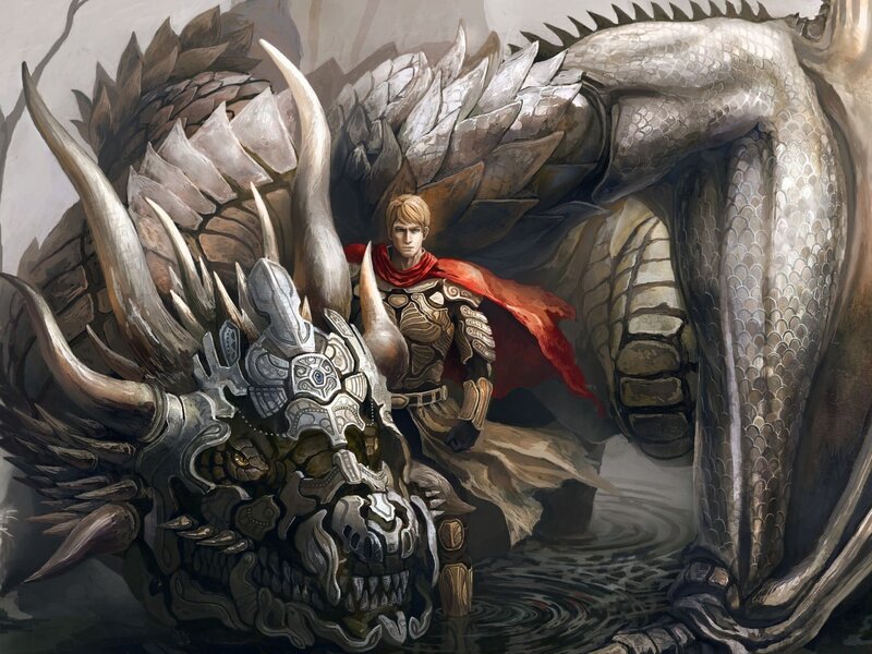 Knight with Dragon Skull