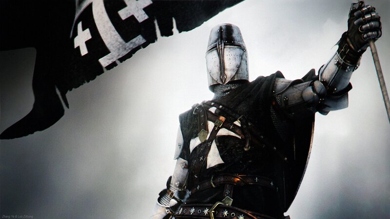 Knight with flag