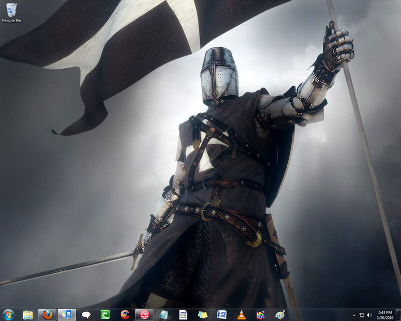knight with flag desktop