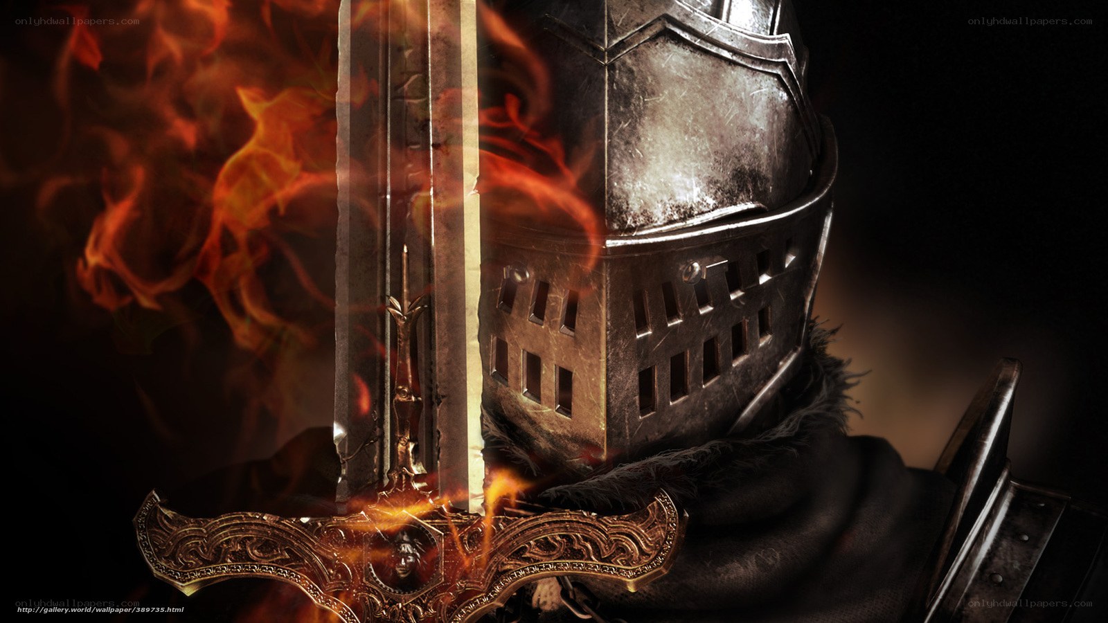 Knight with flaming sword